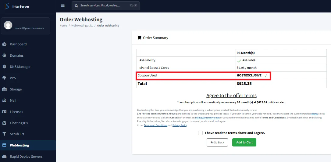 Interserver 15% OFF Discount Coupon